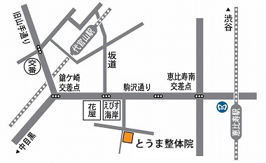 恵比寿の整体院　地図